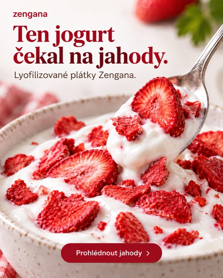 Jogurt s lyofilizovanými jahodami Zengana