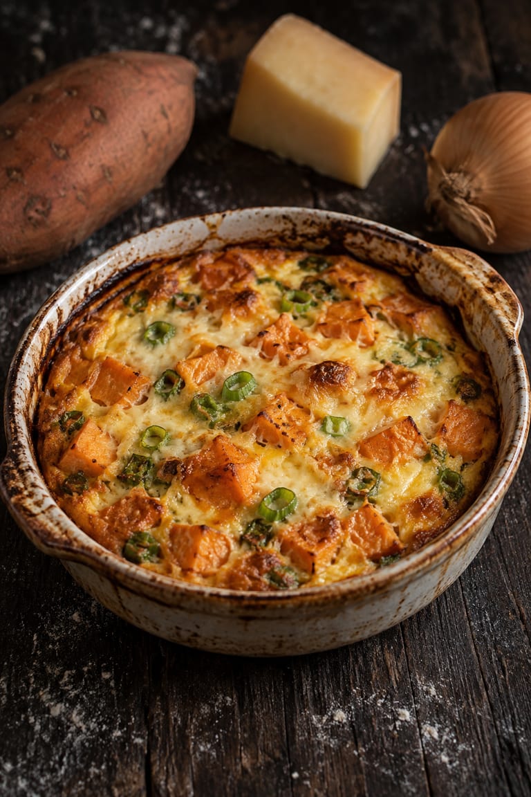 Batátová frittata se sýrem