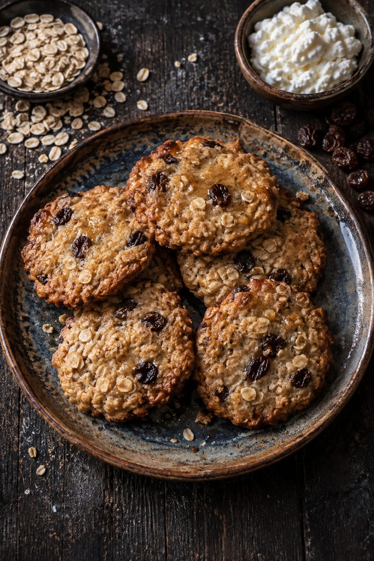 Cottage cookies s rozinkami a skořicí