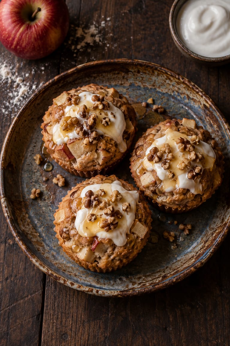 Jablečné muffiny se skořicí a ořechy