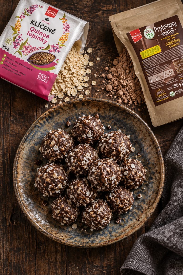 Kakaové kuličky z quinoa lupínků a datlí