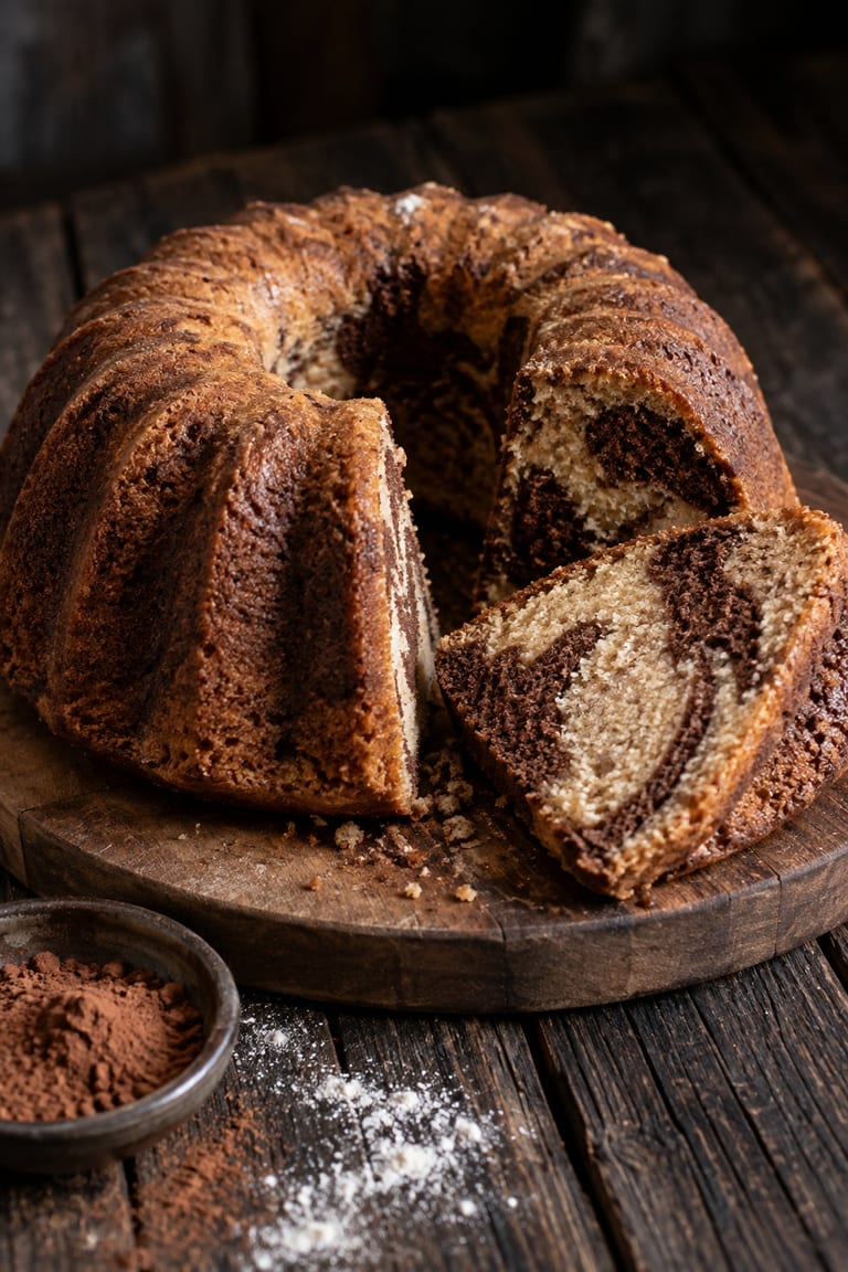 Kefírová mramorová bábovka s proteinem