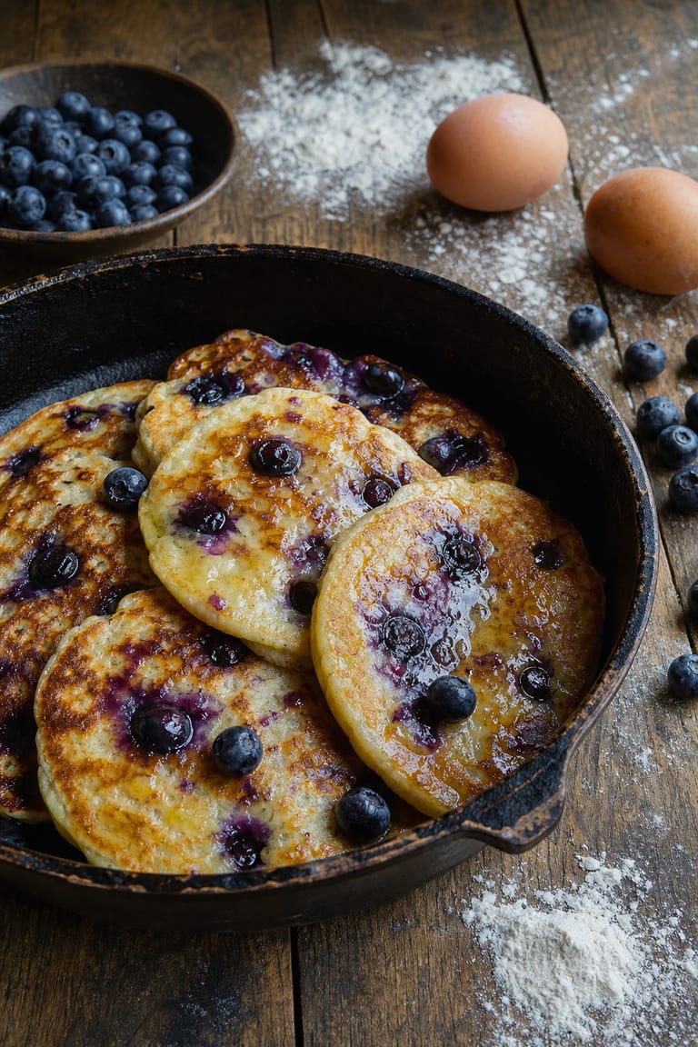 Kefírové lívance s borůvkami