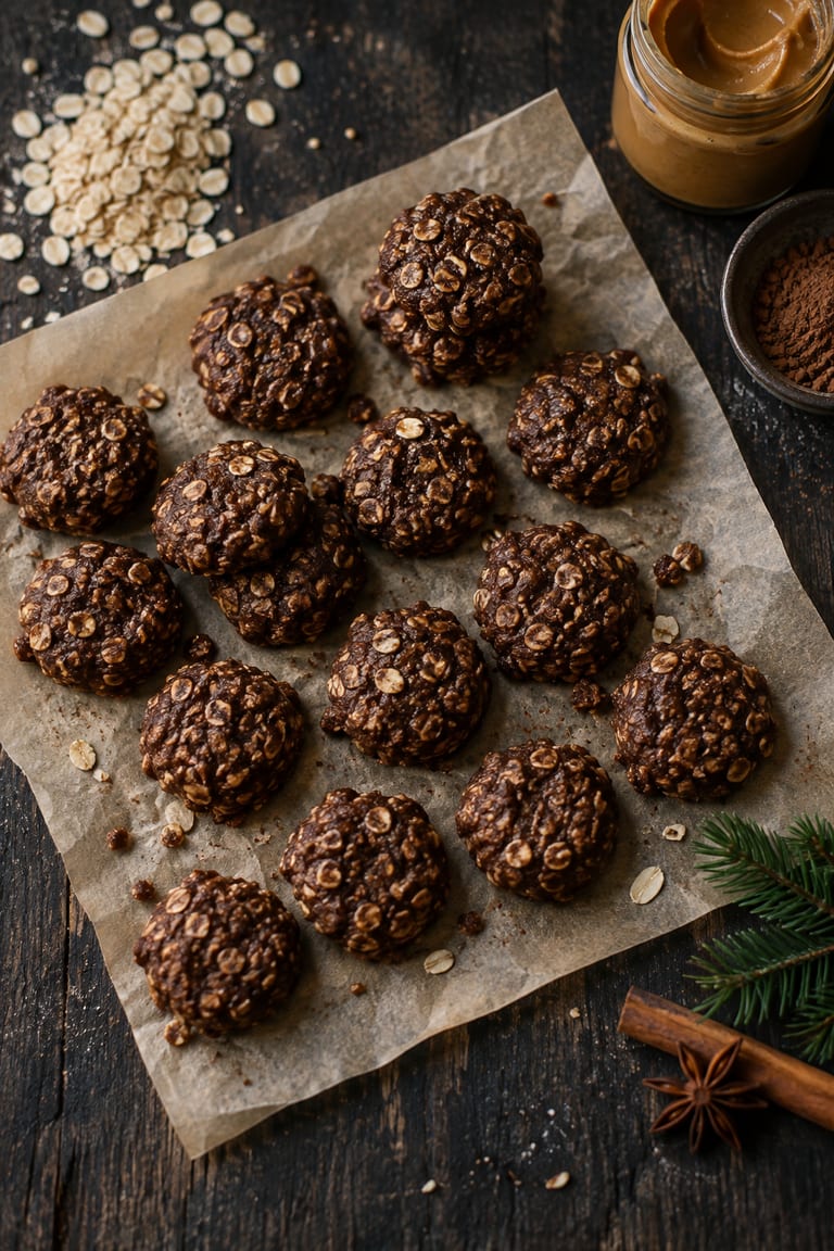 Nepečené kávové cookies z ovesných vloček