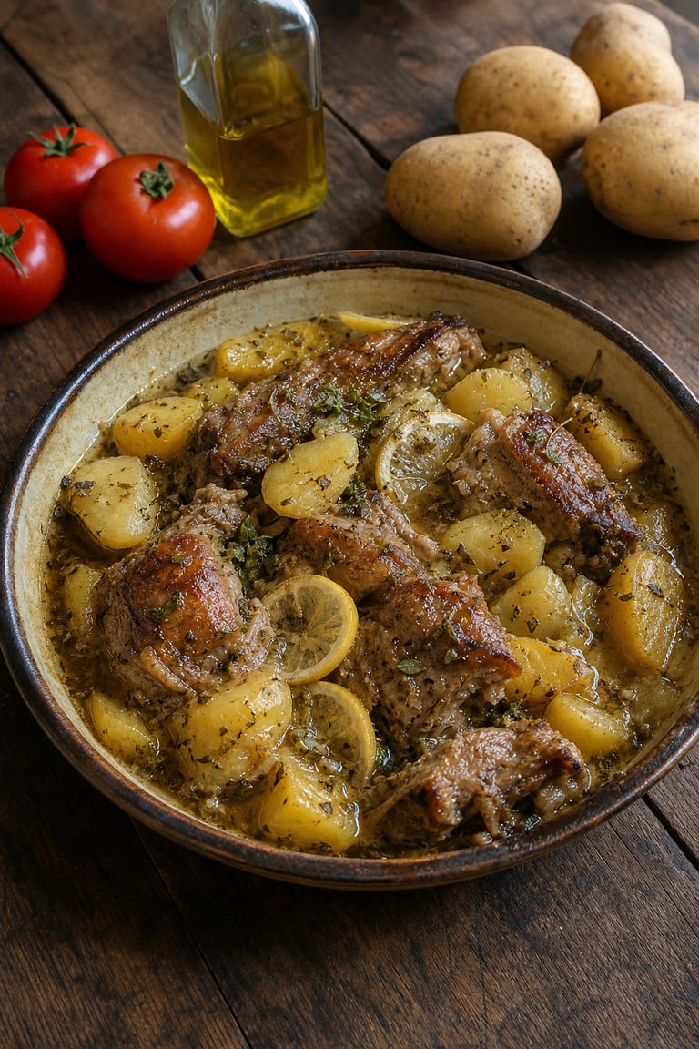 Řecké kleftiko — jehněčí s bramborem a citronem