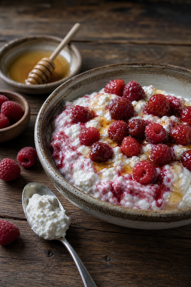 Skyr s proteinem a malinama