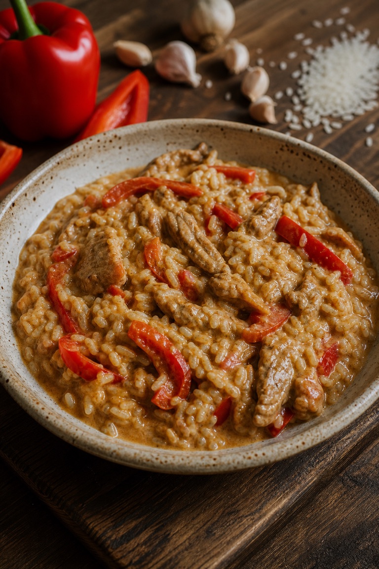 Vepřová fajita s rýží a smetanou