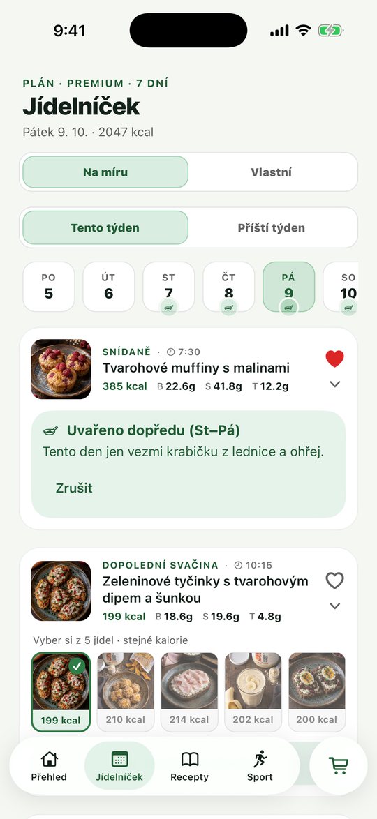 Jídlo uvařené dopředu